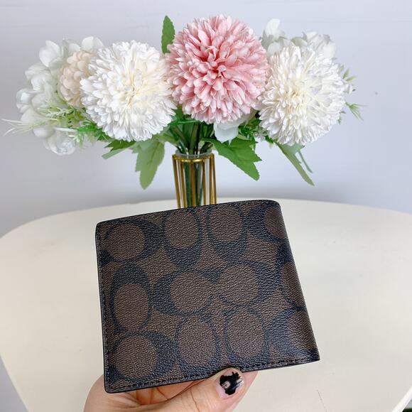 Coach CA001 3 In 1 Wallet In Blocked Signature Canvas IN MAHOGANY MULTI - Picture 4 of 7